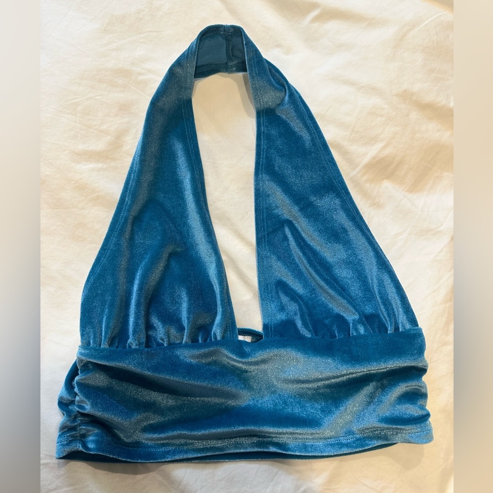 Princess Polly Teal Mesh Top